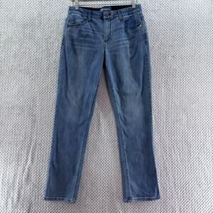 Democracy Jeans Womens 8 Blue Denim Medium Wash Absolution Mid Rise Straight